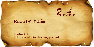 Rudolf Ádám névjegykártya